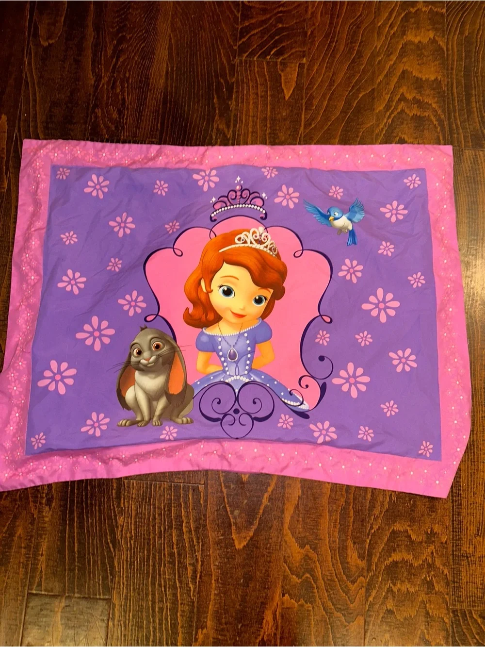 Disney Sofia the First pillowcase pink and purple